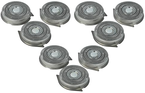 vhbw 9x Ersatz-Scherköpfe kompatibel mit Philips HQ8150 | HQ8142, HQ8100, HQ8155, HQ8141, HQ8140, HQ8160 Elektrorasierer, Silber