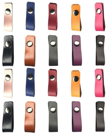 Alipis 20pcs Leather Cable Straps USB Cord Holder Cord Organizer Earphone Winder Assorted Colors for Electronics Cable Management Tidy Random Color