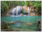 ARTland Wanddeko Glasbilder Wandbild Glas Bild einteilig 80x60 cm Querformat Natur Wald Dschungel Urwald Wasserfall Fluss Landschaft Thailand S6CI