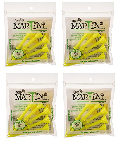 Martini 3 1/4 Step-Up Golf Tees - 4 Pack (20 Tees) (Yellow)