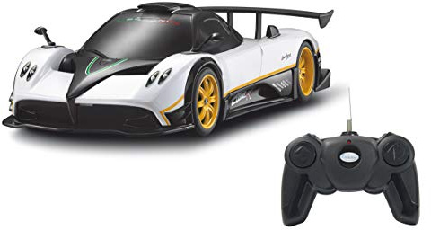 JAMARA 405143 Pagani Zonda R 1:24 weiß 40MHz-RC Auto, offiziell lizenziert, bis zu 1 Std Fahrzeit bei ca. 9 Km/h, perfekt nachgebildete Details, hochwertige Verarbeitung