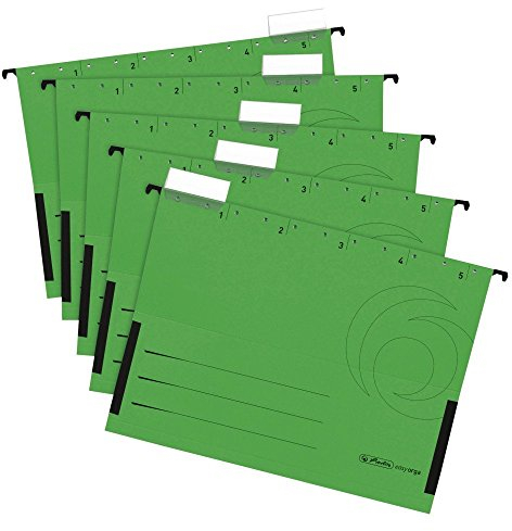 Herlitz 5874755 Hängetasche, seitlich geschlossen, Organisationsdruck, farbig sortiert (Hängetaschen, Grün, 30)