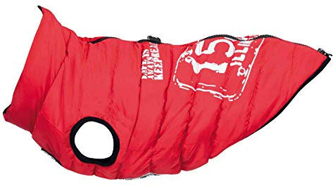 Trixie Mantel Hund Kleidung Haustiere - Jacke Umhang Weste mit Geschirr Großer Hund Kleine Medium Hunde Zubehör Umhang Geschirr Saint-Malo Größe M 45 cm Rot