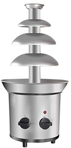 DIOE Fully Automatic Four-Layer Chocolate Fountain Machine, Consumer and Commercial Chocolate Waterfall Machine, Fruit|Cake|Biscuits, Party Small Buffet, Detachable, Silver