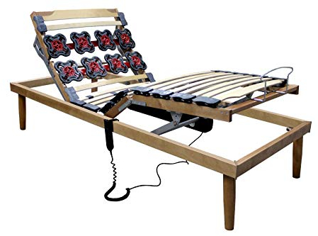 MEMORYLINE Super Offerta - ROYAL Rete elettrica motorizzata singola (80x190 cm) con regolatori ergonomici, doppio motore OKIN, telaio e doghe in legno di faggio, dispositivo medico