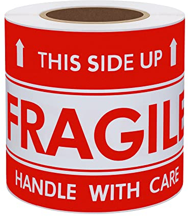 Hylabelest Handle with Care This Side Up Fragile Aufkleber 76 * 127mm Mädchen Typ