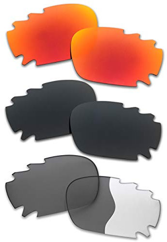 SOODASE Pour Oakley Jawbone Vented Asian Fit Des lunettes de soleil Rouge/Noir/Photochromisme Verres de remplacement polarisés