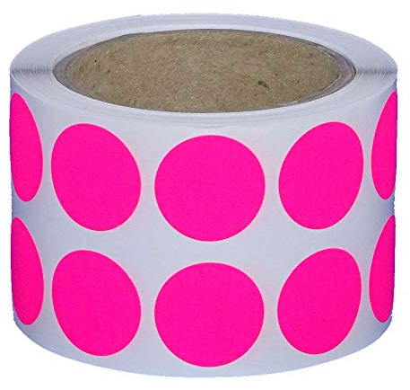 Markierungspunkte/Klebepunkte auf Rolle - Ø 20 mm - 1.000 Stück (Leuchtpink)