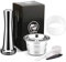 Wiederbefüllbare Kfee Kaffeekapsel aus Edelstahl, Wiederverwendbare Refill-Kapsel Kaffeefilter für Caffitaly Tchibo Cafissimo Classic ALDI Expressi,Kaffeekapsel+Tamper+Powder Filling Aid