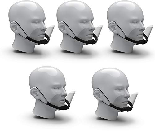 Premium Gesichtsschild Visier aus Kunststoff für Gastronomie Schutzschild Gesicht Wiederverwendbarer Gesichtsschutzschild Spritzschutz Mund Nase Auge Anti Saliva (5X Schwarz)