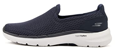 Skechers Damen Go Walk 6 Motley Sneaker, Navy Textile/Synthetic, 39.5 EU