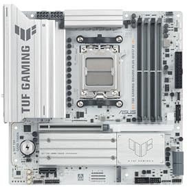 ASUS TUF Gaming B850M-PLUS WIFI7 W Mainboard Sockel AMD AM5 (Micro-ATX, DDR5, PCIe 5.0, 3X M.2 Slots, Realtek 2.5Gb Ethernet, Rear 20Gbps Typ-C, Front USB 10Gbps Typ-C)