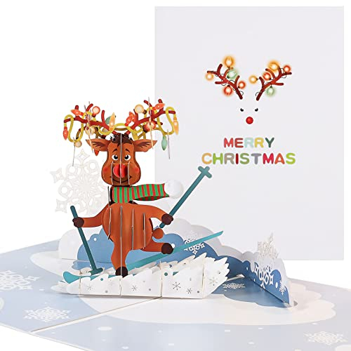 yumcute Pop Up Weihnachtskarte, 3D Weihnachtskarten, bestes Geschenk für Weihnachten, Geschenkkarte zu Weihnachten mit Umschlag