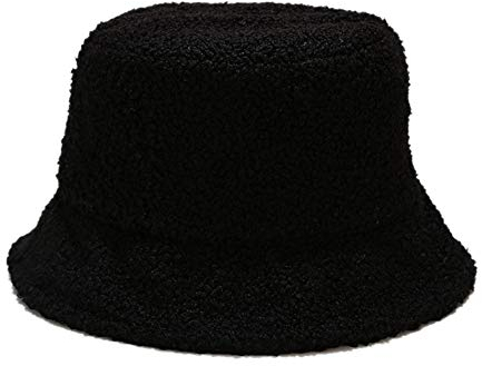 Damen Fischerhut Plüsch Winter Eimerhut Flauschige Bucket Hat Warm Fluffy Wintermütze Fell Fischerhut Einfarbig Schlapphut Faltbarer Eimerhut für Frauen Mädchen Wandern Outdoor Camping Reisen