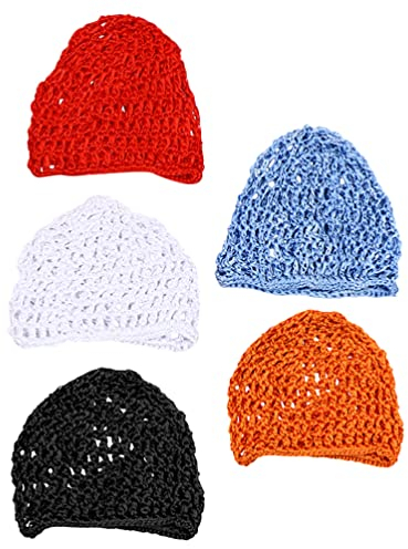 Lurrose 5 Stücke Mesh Häkeln Haarnetz Frauen Haarnetz Snood Haar Net Mesh Haar Net Snoods Deckende Ornament für Frauen Langes Haar Schlafen