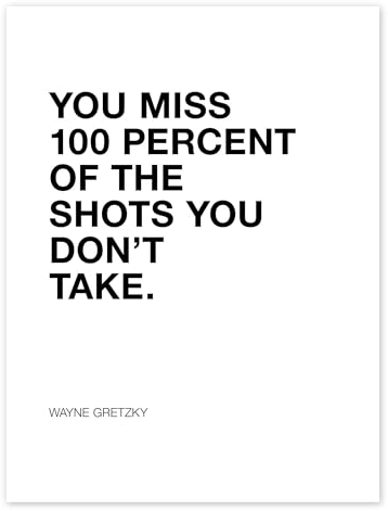 Wayne Gretzky - Zitat Poster von Michael Tarassow 70 x 90 cm Schwarz-Weiß Wandbilder Wanddeko