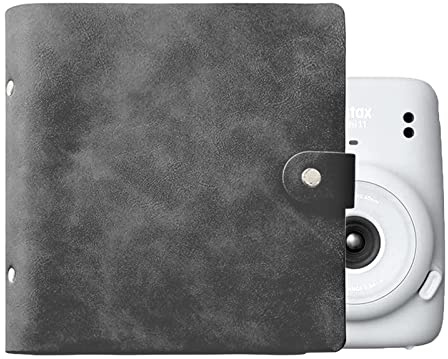 MUZIRI KINOKOO Fotoalbum mit 200 Taschen, für 7,6 cm (3 Zoll) Film Fuji Instax Mini 12/11/9/8/7+/EVO /25/90 Kamera, Fotoalbum, PU-Leder, Schwarz