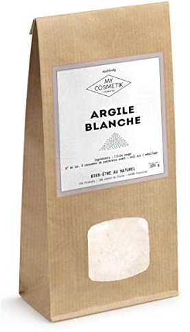 MY COSMETIK - Argilla bianca - Certificata Ecocert COSMOS NATURAL - 100% di origine naturale - Qualità cosmetica - Delicata, purificante e detergente | Prodotto in Francia - Sacchetto kraft da 200 g