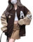 ORANDESIGNE Damen Bomberjacke College Oversized Patchwork Bedruckte 90S Vintage Racing Sweat Jacket Baseball Mantel Mädchen Frühling Herbst Übergangsjacke L Braun S