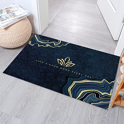 Badezimmerteppich Dunkelblau Badematte rutschfest,Weiche Badteppich,Badvorleger Duschvorleger,Teppich Badezimmer Waschbar,Bad Teppich Flauschig50×80cm