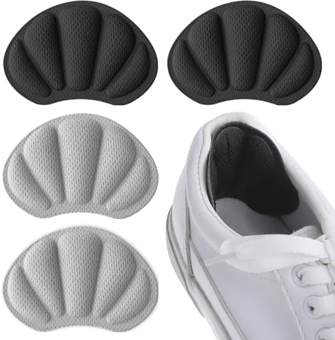 Molain Inserti per scarpe, 2 paia di protezioni per talloni alti, coppe, vesciche, imbottiture per cuscini adesive per la riparazione della schiena la punta dei piedi dolori(petalo nero grigio)