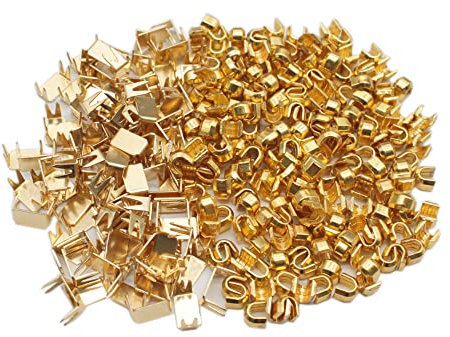 YaHoGa 300 Stück #5 Reißverschluss unten Stopper Oben Stopper für Reißverschluss-Reparatur (Goldfarbenen)