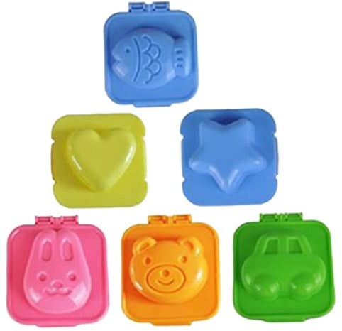 Liummrcy, DIY gekochte Eierform, 6pcs 3D Cartoon Plastik Egei Shaper Bento Maker -Werkzeuge Zubehör gekochte Eierform 3D Cartoon Plastik Eier Shaper Bento Maker DIY -Werkzeuge Zubehör