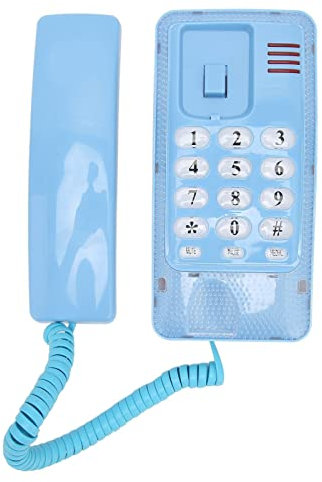 Septpentan Der Wand Montiertes Kabelgebundenes Telefon, Multifunktionales Retro Wandtelefon Im Alten Stil mit Hörer, Wasserdichtes Festnetztelefon für Den Heim und Bürogebrauch(Blau)