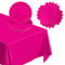 Juego de vajilla rosa de 37 piezas, mantel de plástico impermeable rosa rosa, platos de papel de 7 pulgadas, servilletas de Navidad, regalos para hombres y mujeres, cumpleaños, boda, suministros de