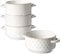 LE TAUCI Suppenschalen mit Griffen, 590 ml, französische Zwiebel-Suppentöpfe, stapelbare Suppenschüssel, ofenfest für Chili, Rindfleischeintopf, Prägung, Keramikschalen-Set – 13 cm, 4 Stück,