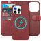TUCCH Case for iPhone 15 Pro Max (6.7) 2023, 2 in 1 Detachable Wallet Stand Case with[RFID Blocking][Wireless Charging][Card Holder][Kickstand]Removable Magnetic PU Leather Shockproof Cover, Dark Red
