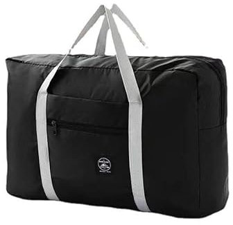Faltbare Reisetasche, Handgepäck Tasche für Flugzeug Reisetasche Klein Faltbare Handgepäck, Leichte Handgepäck Tasche für Sport Reisen Gym Urlaub (Schwarz)