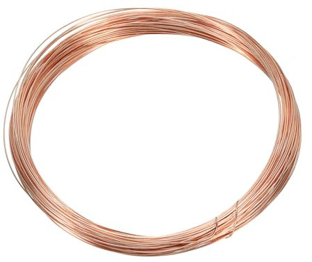 PATIKIL 49 Piedi Solido Nudo Rame Filo, 25 Calibro 99.9% Puro Rame Filo 0.5mm Morbido Perlato Filo Metallo Pianta Stelo Fascette per gioielle Artigianato (15m)