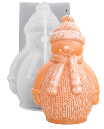 YEJAHY 3D Kerzenform Silikon Weihnachten Kerzenformen, DIY silikonform kerze, für Selbstgemachte Duftkerzen, Weihnachtliche Basteldekorationen, Silikonharzformen (B)