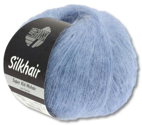 Frida's Wollhaus Lana Grossa 25 g Silkhair Mohair Superkid Seide Wolle Häkeln Stricken 43 Farben (92 | Himmelblau)