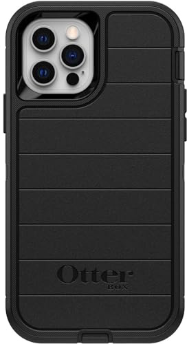 OtterBox Defender Series Schutzhülle für iPhone 12 und iPhone 12 Pro (nur Hülle) – mikrobieller Schutz – keine Einzelhandelsverpackung – Schwarz