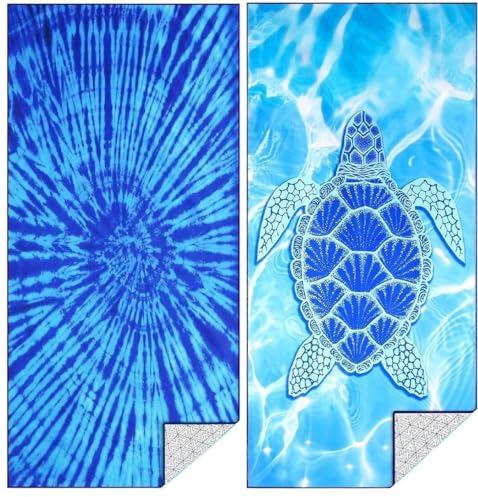 Strandtuch Microfaser Badetuch 2 Set Groß Strand xxl Strandhandtuch Schnelltrocknend Strandtücher Zubehör Beach Towel Schnelltrocknendes Strandlaken Mikrofaser Strandzubehör Strandutensilien