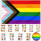 Mbsomnus Progress Pride Flag Set - 150x90cm Progress Pride Regenbogen Flag, 75 Stück Pride Sticker, Pride Pin - LGBT Flagge Regenbogen Pride Flagge für LGBTQ+ Party Parade Karneval Festival