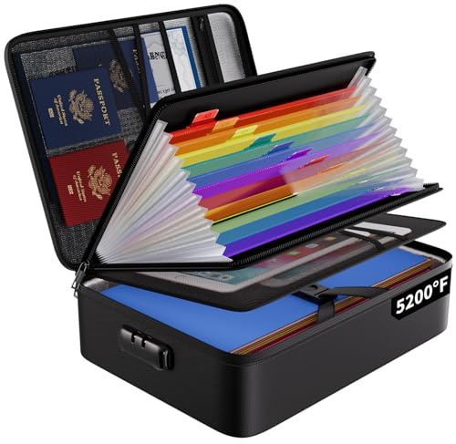 ENGPOW Fireproof File Organizer Bag with 13 Pockets Accordion File Folder