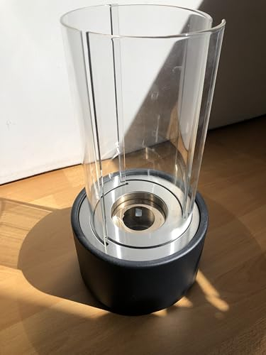 Firell Chimenea de mesa de bioetanol con llama de tornado de hormigón macizo y etanol para interior y exterior, columna de fuego cálida con 2 horas de combustión, chimenea, fuego, salón, terraza,