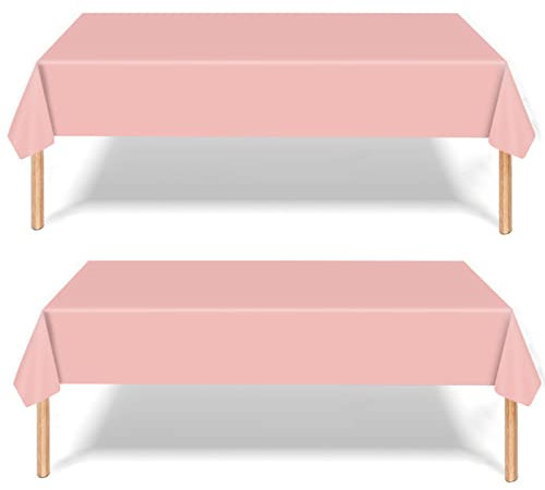 2Pcs Pink Party Tablecloth Decorations for Girls Birthday, Disposable Table Cloth, Table Covers, Dining Tablecover for Indoor or Outdoor Kid Wedding Birthday Picnic Party Decorations