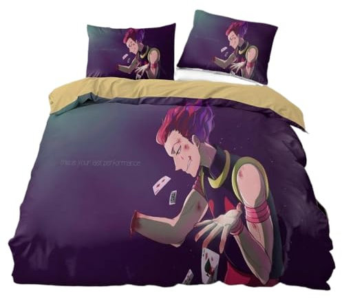 CHENGHUO Bettwäsche Anime Hunter×Hunter 3D-Druck Kinderzimmer Bettwäsche-Set Killa Bettbezug Kissenbezug Kinder Junge Mädchen,kinderbettwäsche (C,220x240cm+80x80cmx2)
