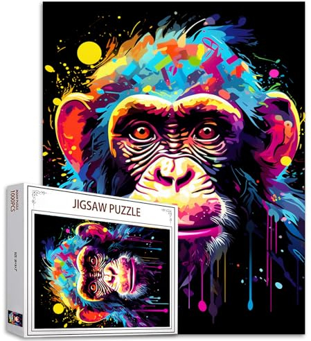 Tucocoo Graffiti-Affen-Puzzles für Erwachsene, 1000 Teile, niedliche Tiere, Cartoon-Kunst-Puzzle, bunt, DIY-Handarbeit, Puzzles für Heimdekoration, Geschenke, Familienpuzzle, perfekt für Spieleabende