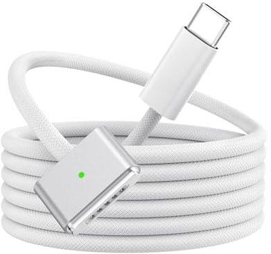 BOUTOP 140W USB C Mag-Safe 3 Cable USB Type C to Mag Safe 3 Charging Cable Compatible with MacBook Pro 2023(M2,14/16inch)/2021(M1), MacBook Air 2025/2024(M4/M3,13/15 inch)/M2 Nylon Braided-1.8M