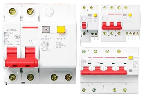 ELCB Fehlerstromschutzschalter 3P 3P+N DZ47LE DZ47SLE D Typ Haushaltsluftschalter mit Leckageschutz 1St(3P N,20A)
