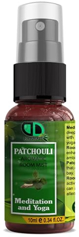 DD Teck Patchouli Aromatic Room Spray – Pure Patchouli Oil Air Freshener & Pillow Mist for Home, Car & Office | Relaxation, Stress Relief, Fresh Linen Scent, Long-Lasting, Non-Toxic, 10ml