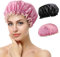 Cuffia Doccia Donna, Cuffia da Doccia Riutilizzabile Impermeabile, Elastica Grande Shower Caps, Cuffia Capelli Doccia, Doppio Strato con Elastici, per Doccia Donna Salon Spa Bagno Uso Domestico