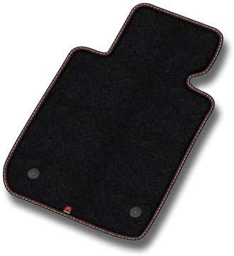MatsMore Velours Fahrermatte 1-teilig passt für BMW X5 E70 2006-2013 - Premium, Matt, Rot und weiß Fahrerseite - Erleben Sie neuen Fahrkomfort mit einem Velours- Fahrermatte passend für Ihr Auto