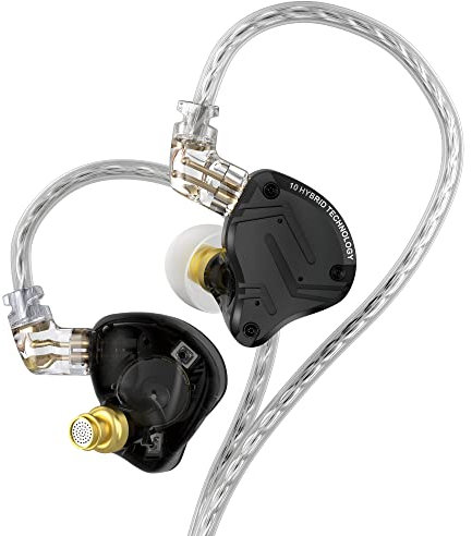 keephifi KZ ZS10 Pro X Cuffie In Ear Monitor IEM Auricolari con filo,4BA 1Driver dinamico da 10 mm Hifi cuffie filo,3.5 mm dj cuffie argentati da 0,75 mm a 2 pin per Audiofili,Gaming,Musicista