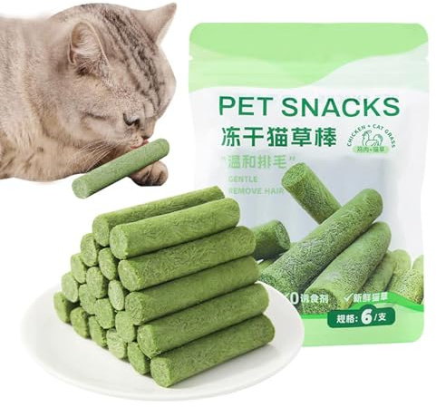 Auto Gras Beißstäbchen - Katzengras Sticks | Katzengras Katzenminze Sticks, Katzenminze Spielzeug Sticks Indoor Kitten, Graskatzen, Fördert Verdauung Natürliche Zähne Gesundheit Kauspielzeug für